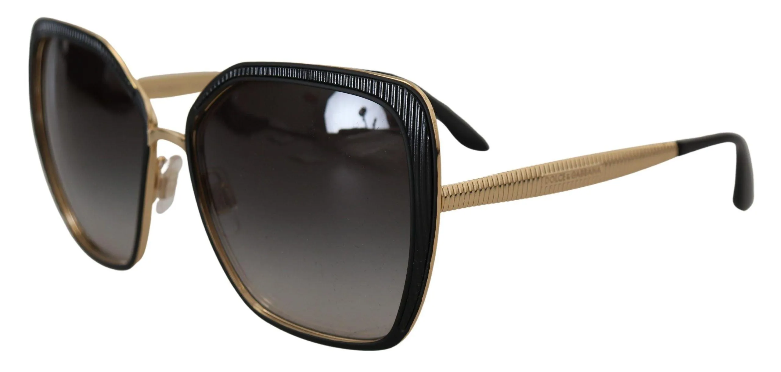 Dolce & Gabbana Black Metal Frame Gray Gradient Lenses DG2197 Sunglasses