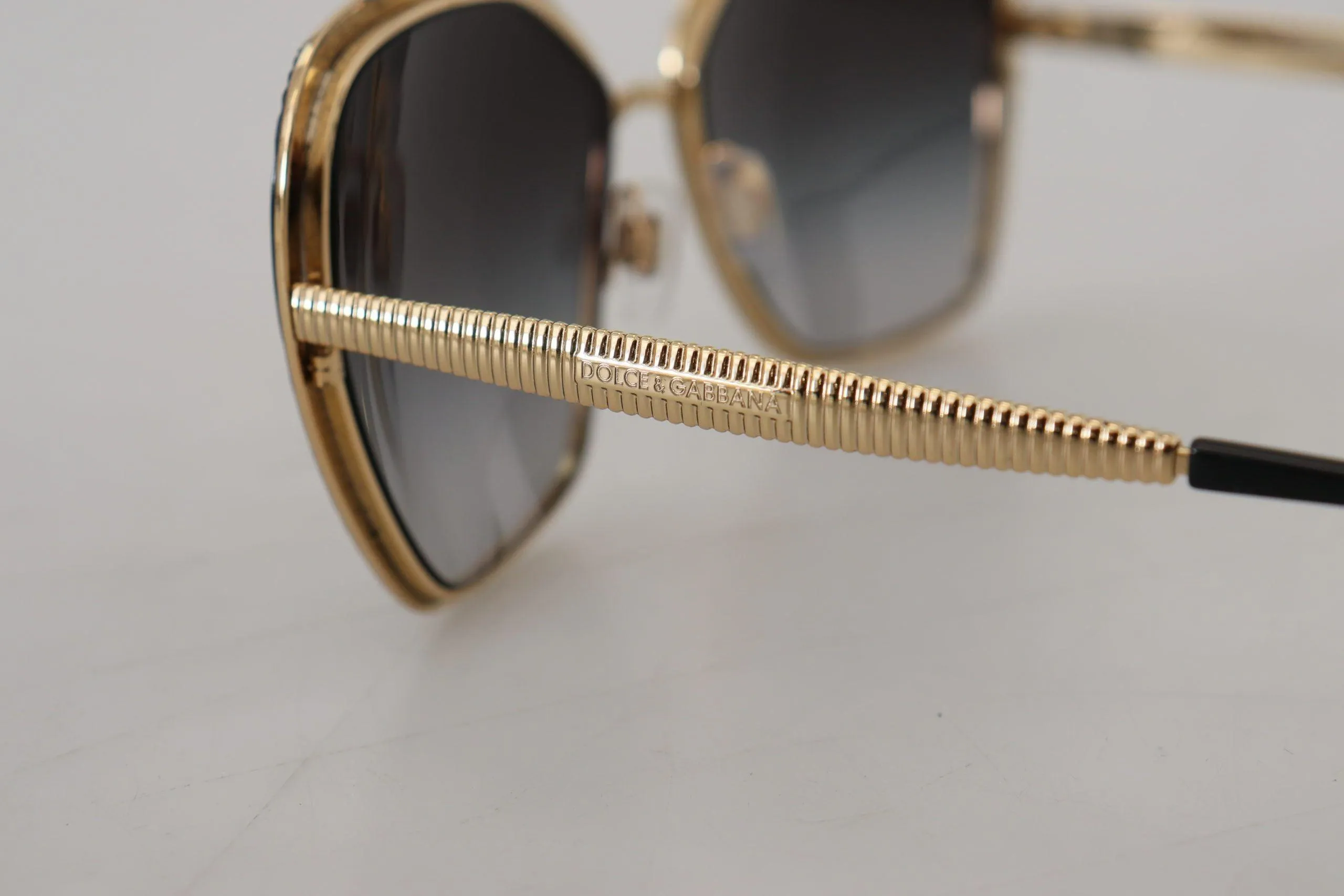 Dolce & Gabbana Black Metal Frame Gray Gradient Lenses DG2197 Sunglasses