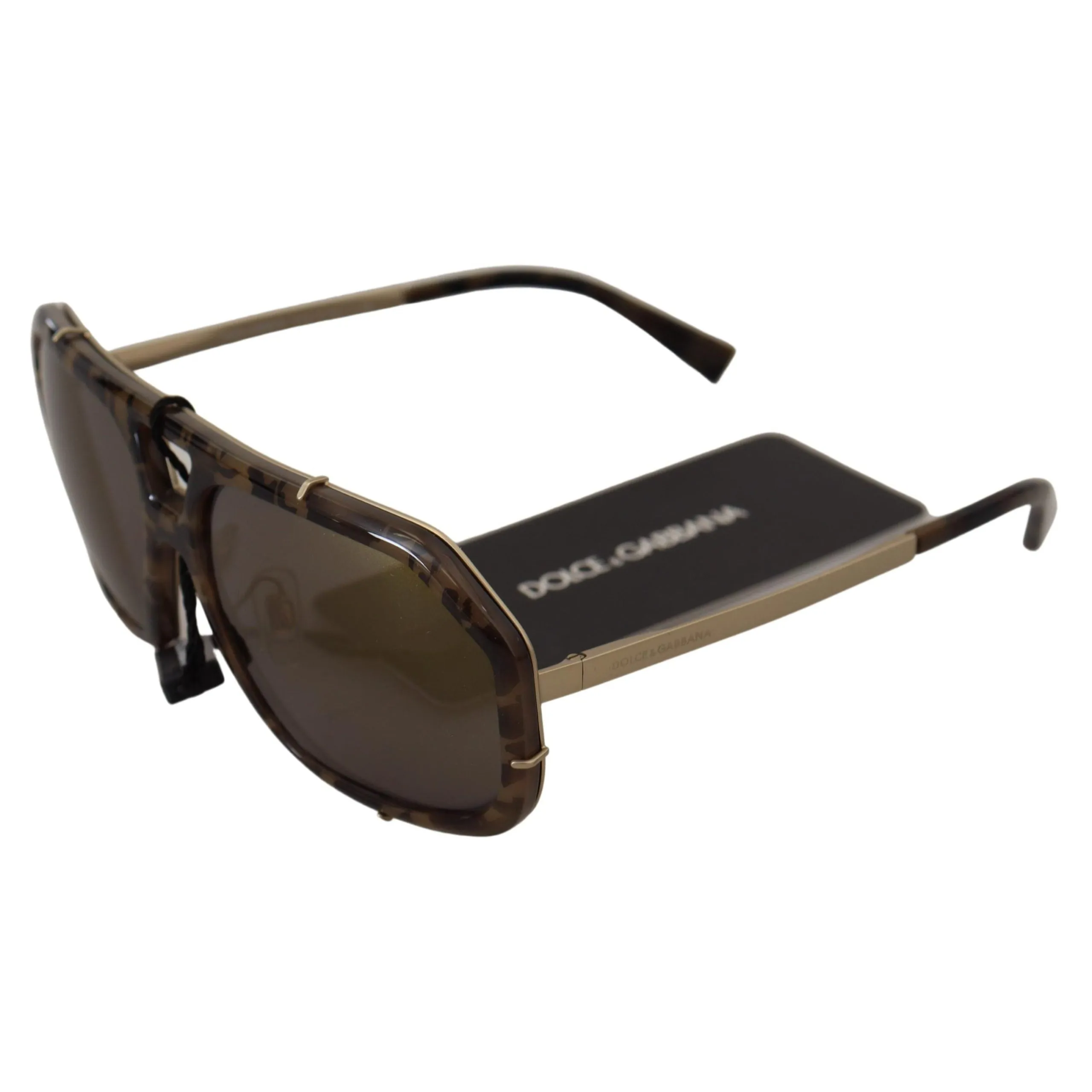 Dolce & Gabbana Chic Aviator Mirrored Brown Sunglasses