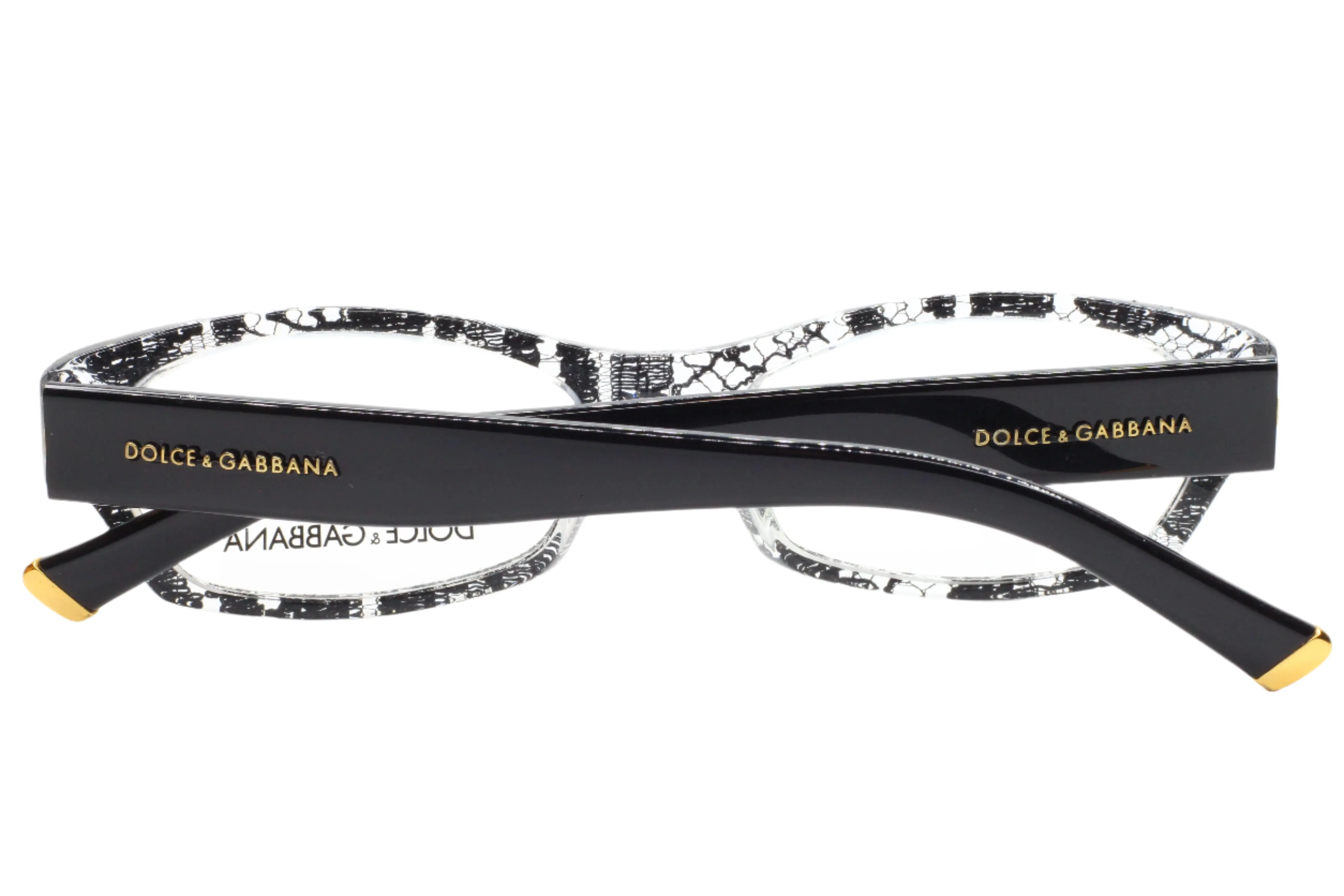 Dolce & Gabbana DG3115 1895 Clear Black Lace Gold Luxury Italy Eyeglasses