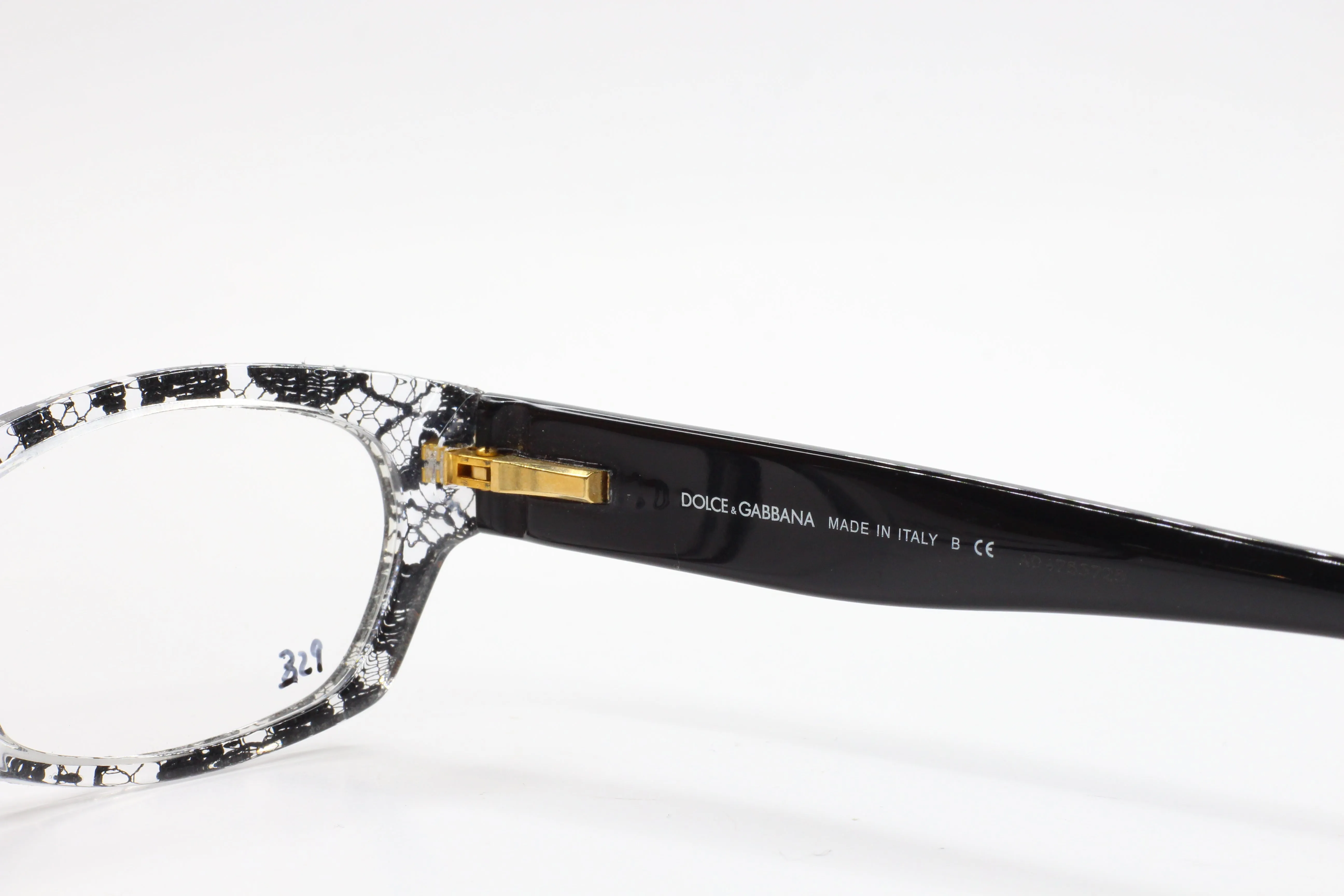 Dolce & Gabbana DG3115 1895 Clear Black Lace Gold Luxury Italy Eyeglasses