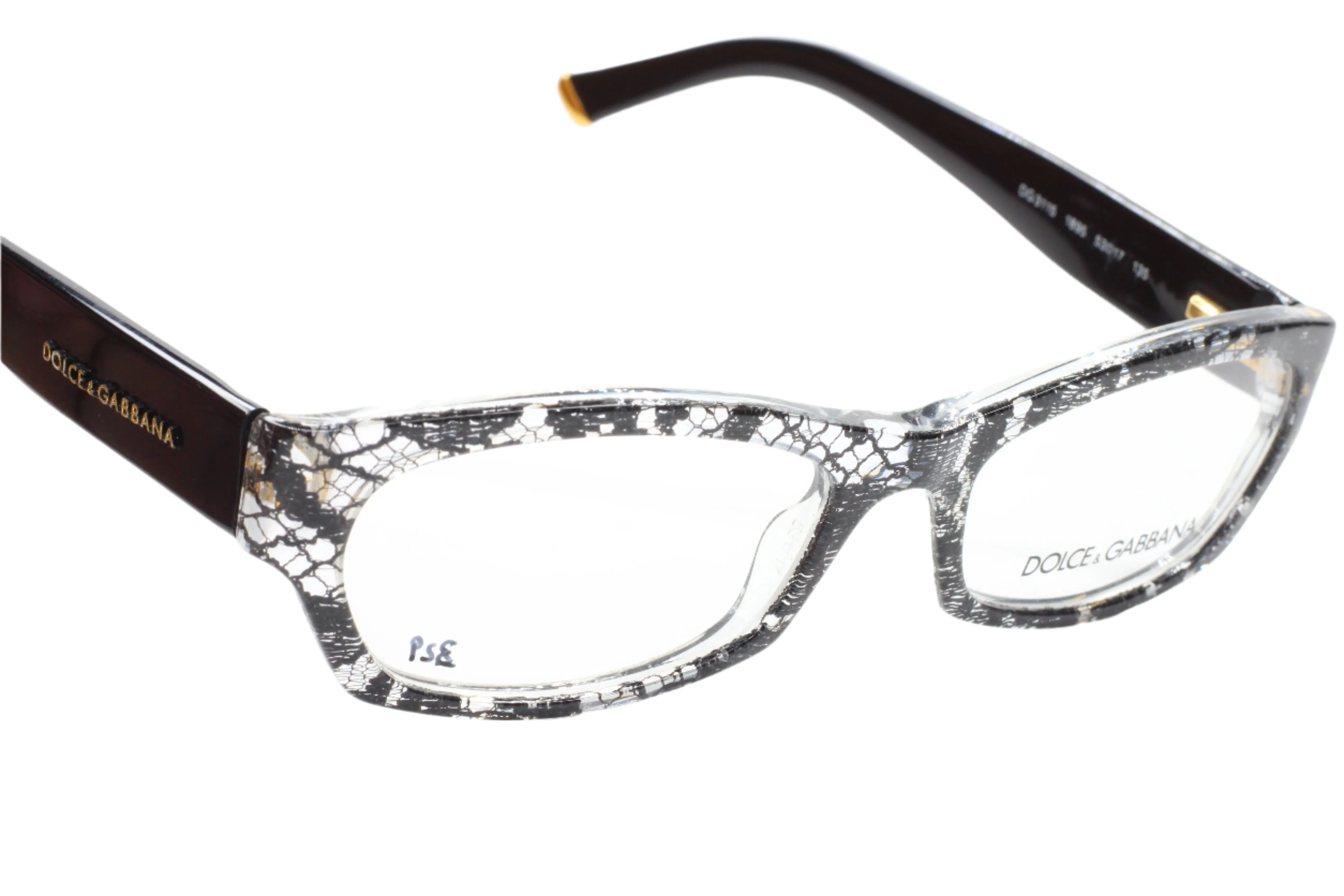 Dolce & Gabbana DG3115 1895 Clear Black Lace Gold Luxury Italy Eyeglasses