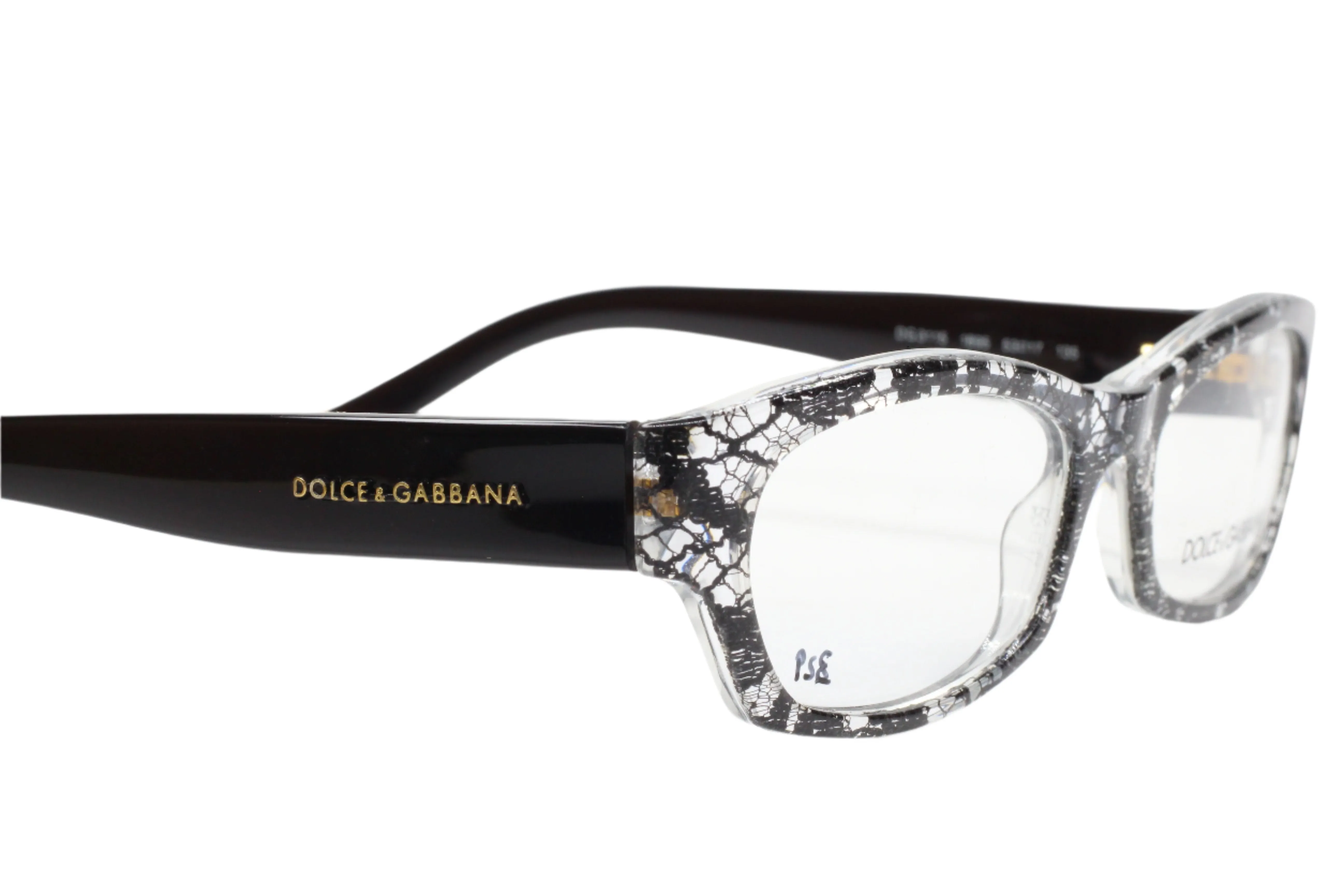 Dolce & Gabbana DG3115 1895 Clear Black Lace Gold Luxury Italy Eyeglasses