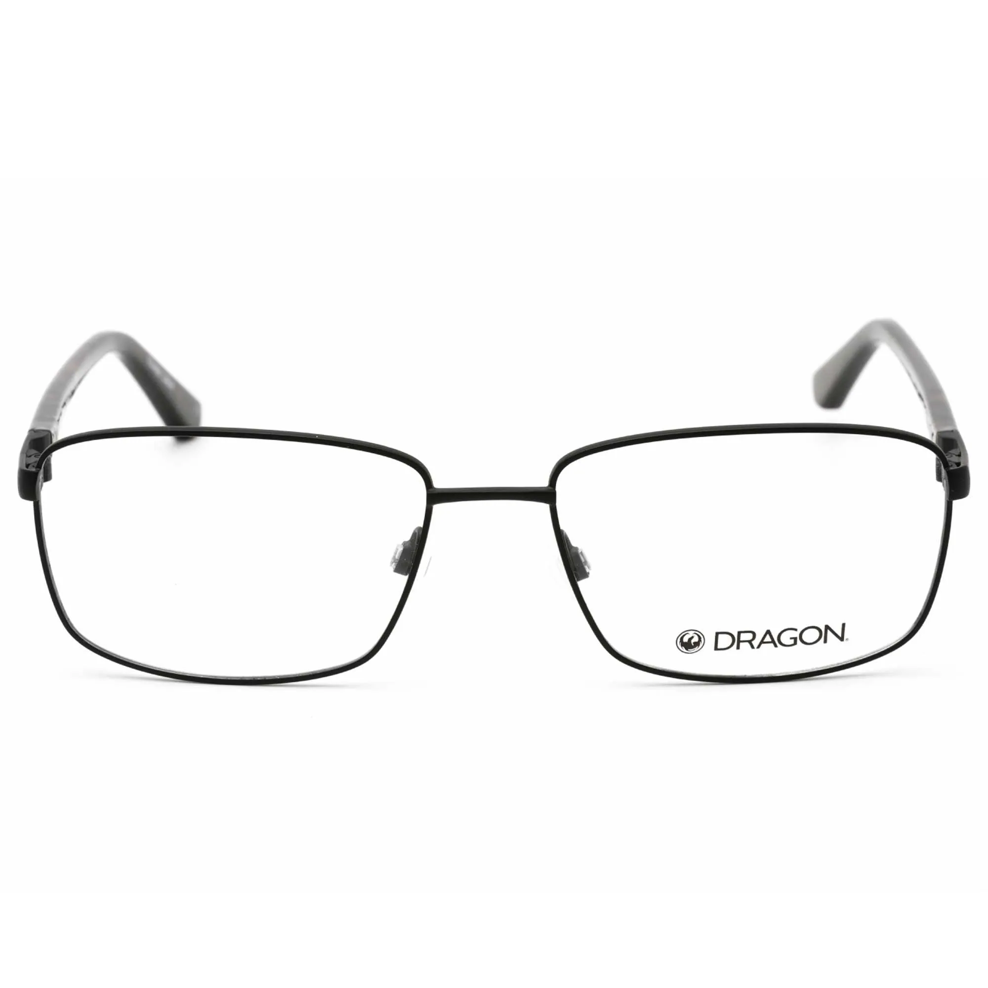 Dragon Men's Eyeglasses - Matte Black Rectangular Metal Full Rim Frame | DR2023 002