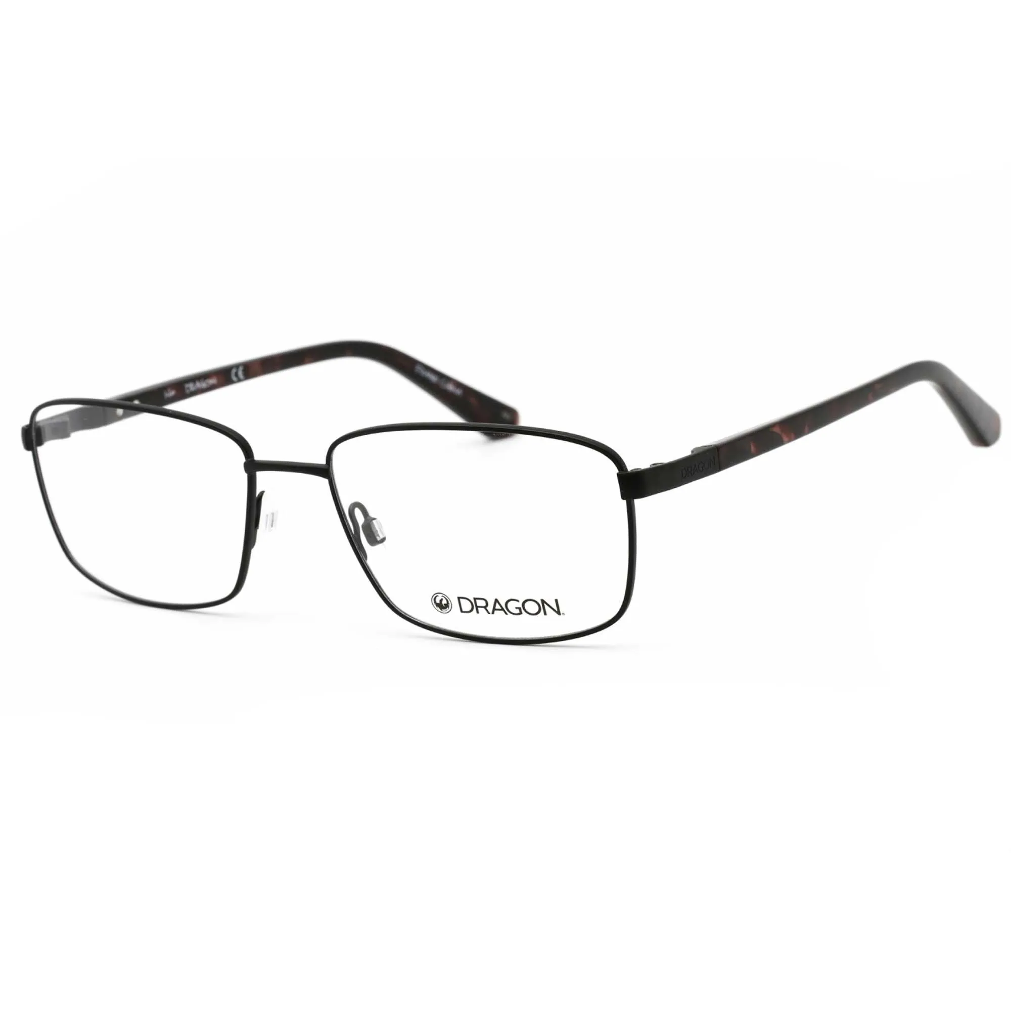 Dragon Men's Eyeglasses - Matte Black Rectangular Metal Full Rim Frame | DR2023 002