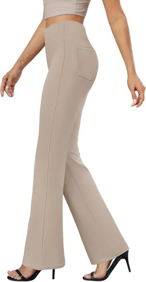 Dress Pants for Women 2025 Fashion High Waisted Yoga Pants Casual Comfy Stretch Office Business Trousers with Pockets