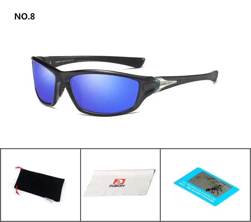 DUBERY® Polarized Night Vision Sunglasses Men's Driving Sun Glasses For Men Square Sport Brand Luxury Mirror Shades Oculos 120