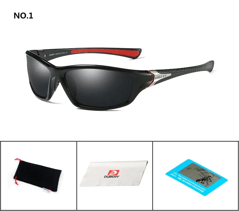 DUBERY® Polarized Night Vision Sunglasses Men's Driving Sun Glasses For Men Square Sport Brand Luxury Mirror Shades Oculos 120