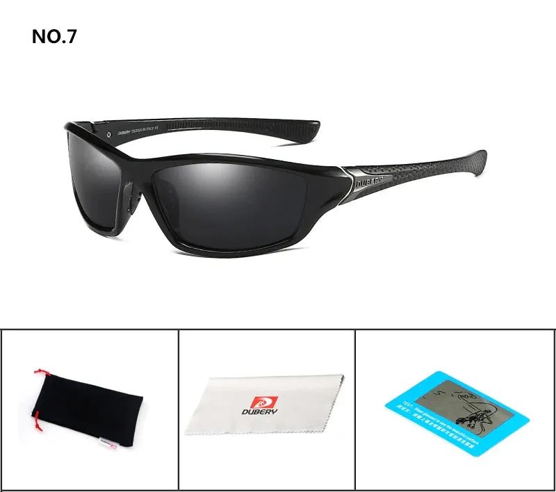 DUBERY® Polarized Night Vision Sunglasses Men's Driving Sun Glasses For Men Square Sport Brand Luxury Mirror Shades Oculos 120