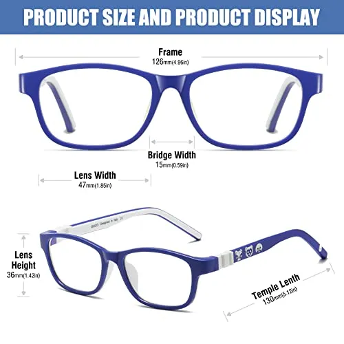 DUCO Blue Light Glasses for Kids Anti-Glare Gaming Computer Glasses Eyeglasses K025