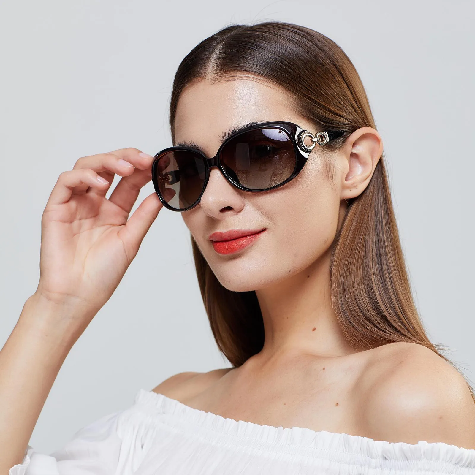 DUCO Classic Polarized Oversized Designer Sunglasses DC1220
