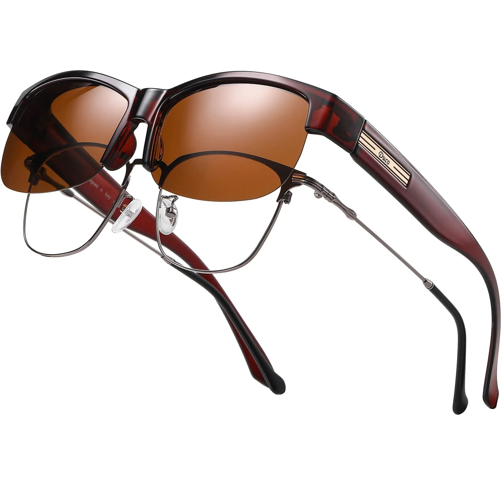 DUCO Fit Over Glasses Unisex Wraparound Glasses Polarized Sunglasses 8960