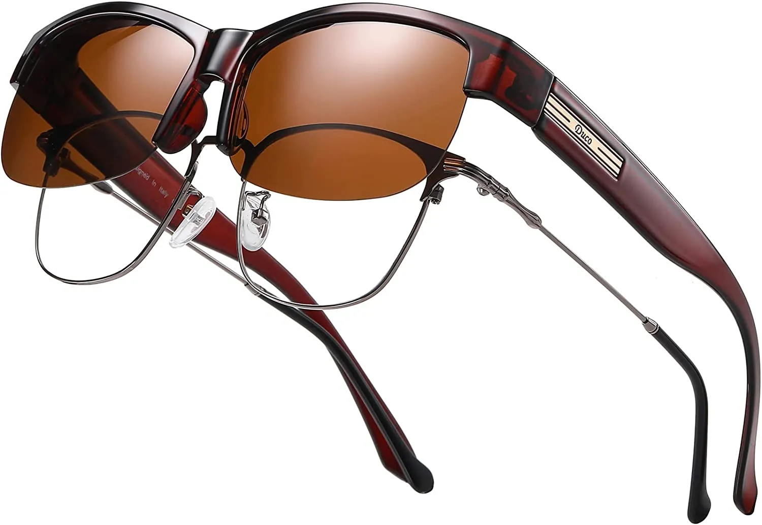 DUCO Fit Over Glasses Unisex Wraparound Glasses Polarized Sunglasses 8960