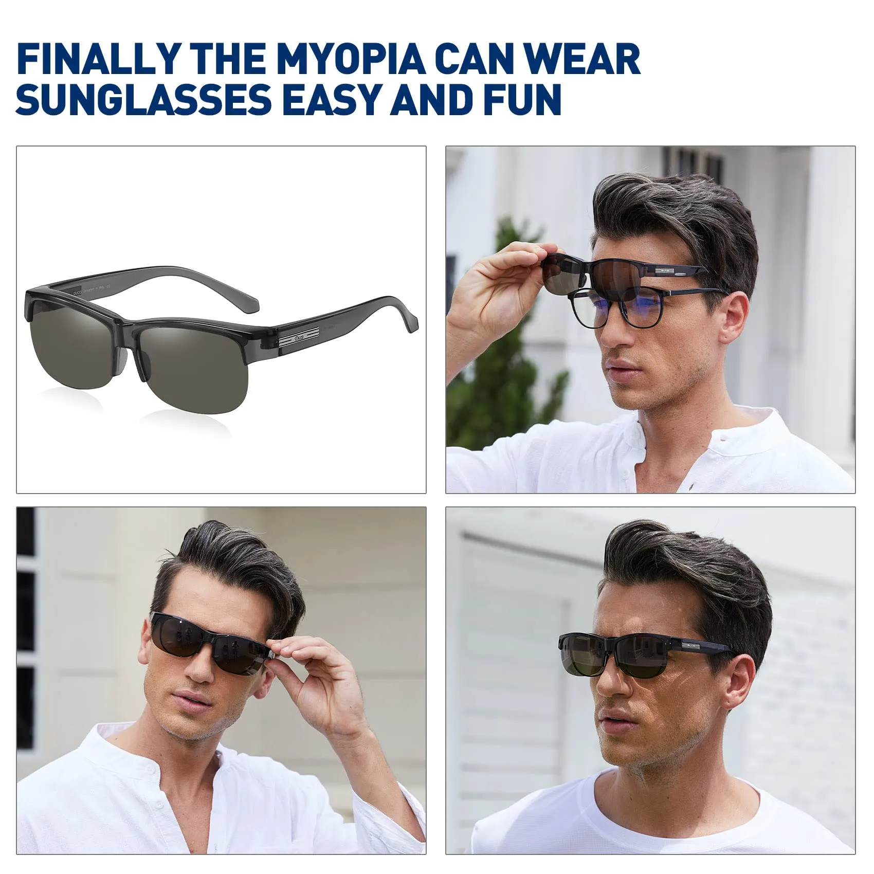 DUCO Fit Over Glasses Unisex Wraparound Glasses Polarized Sunglasses 8960