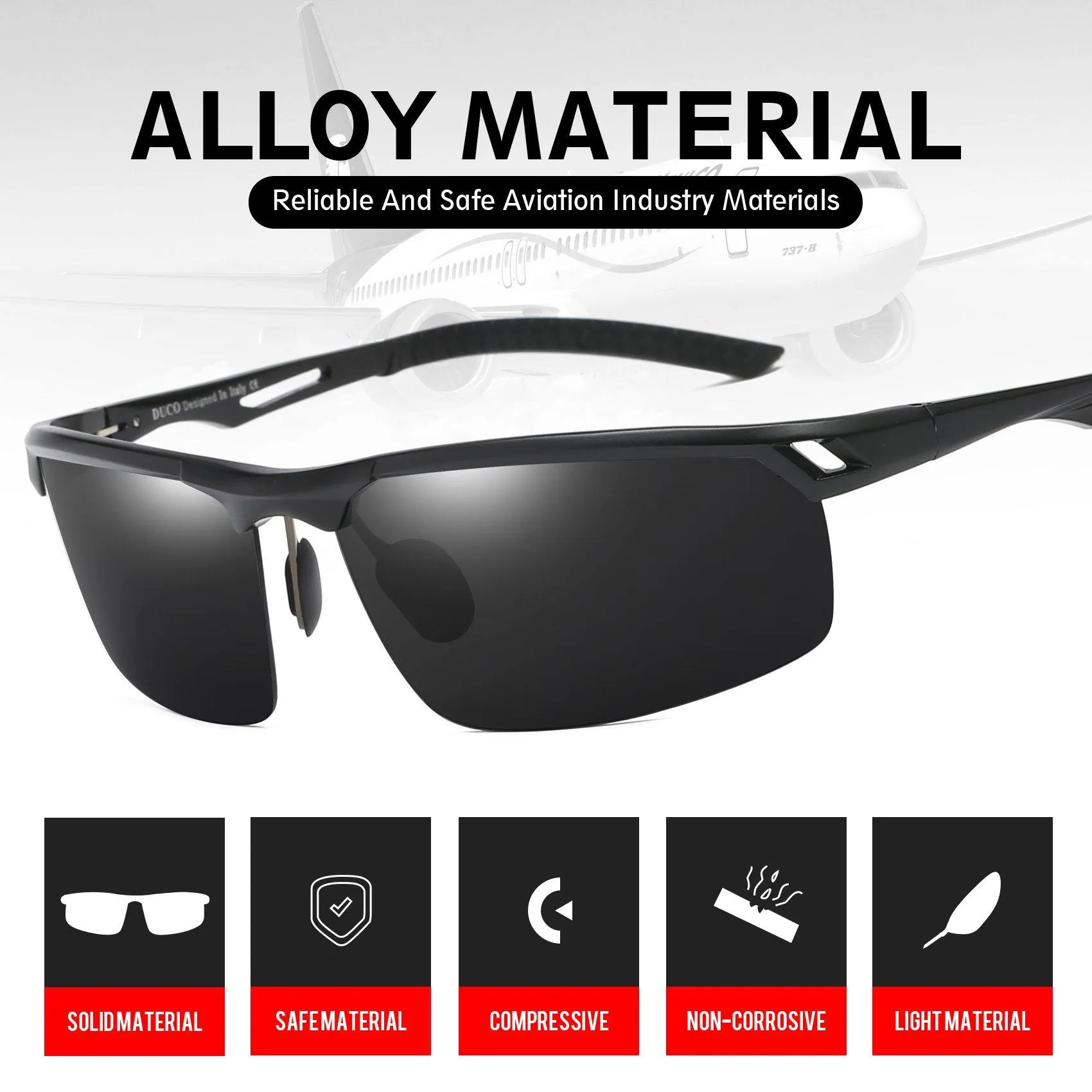 DUCO Polarized Sunglasses Sports Driving Cycling Running Fishing Glasses 8550