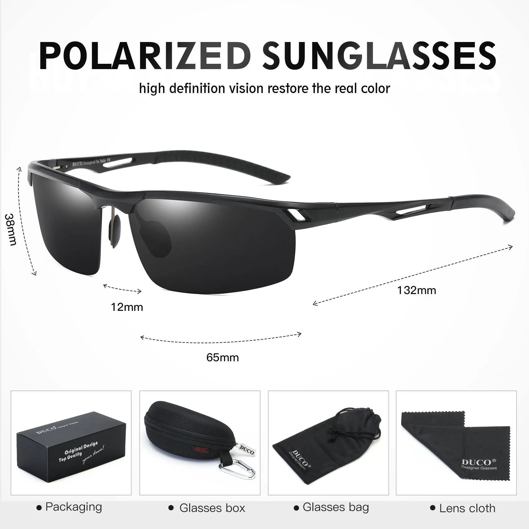 DUCO Polarized Sunglasses Sports Driving Cycling Running Fishing Glasses 8550