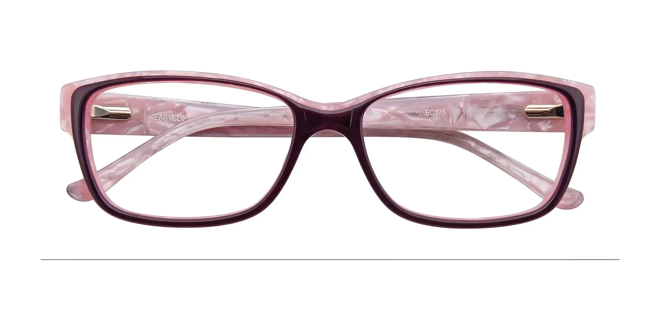 EasyClip EC375 Eyeglasses with Clip-on Sunglasses | Size 55