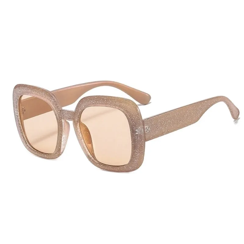 Elegant Classic Style Color Block Pc Square Full Frame Women's Sunglasses