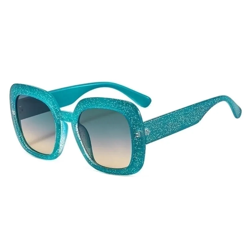 Elegant Classic Style Color Block Pc Square Full Frame Women's Sunglasses