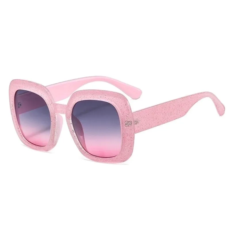 Elegant Classic Style Color Block Pc Square Full Frame Women's Sunglasses