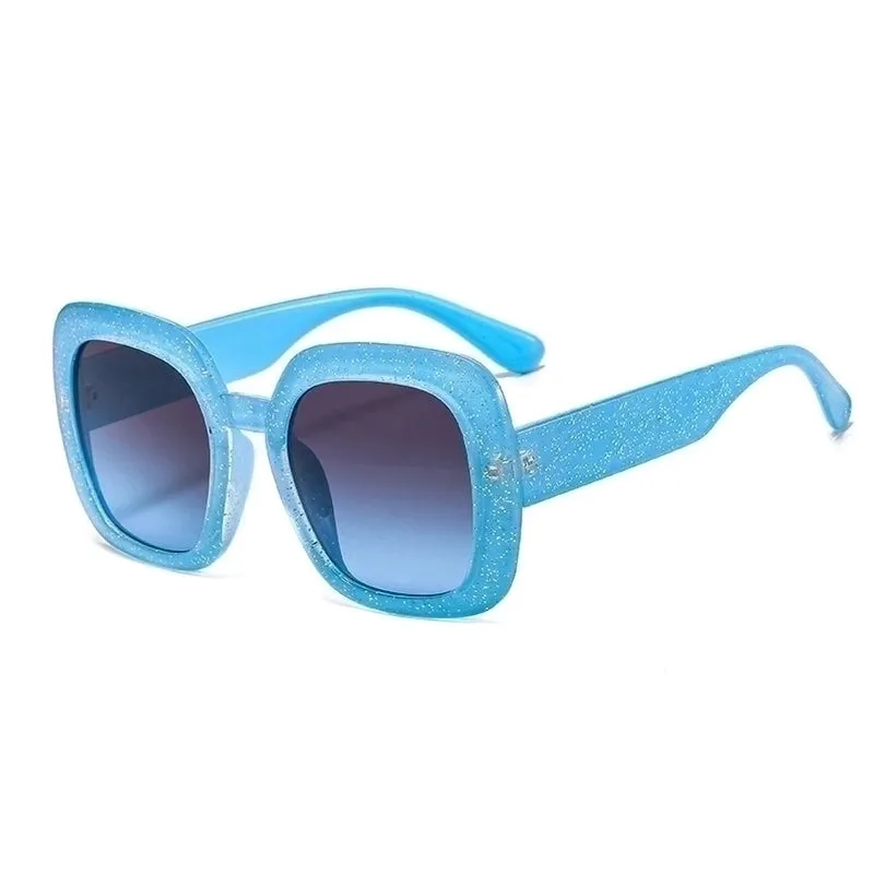Elegant Classic Style Color Block Pc Square Full Frame Women's Sunglasses