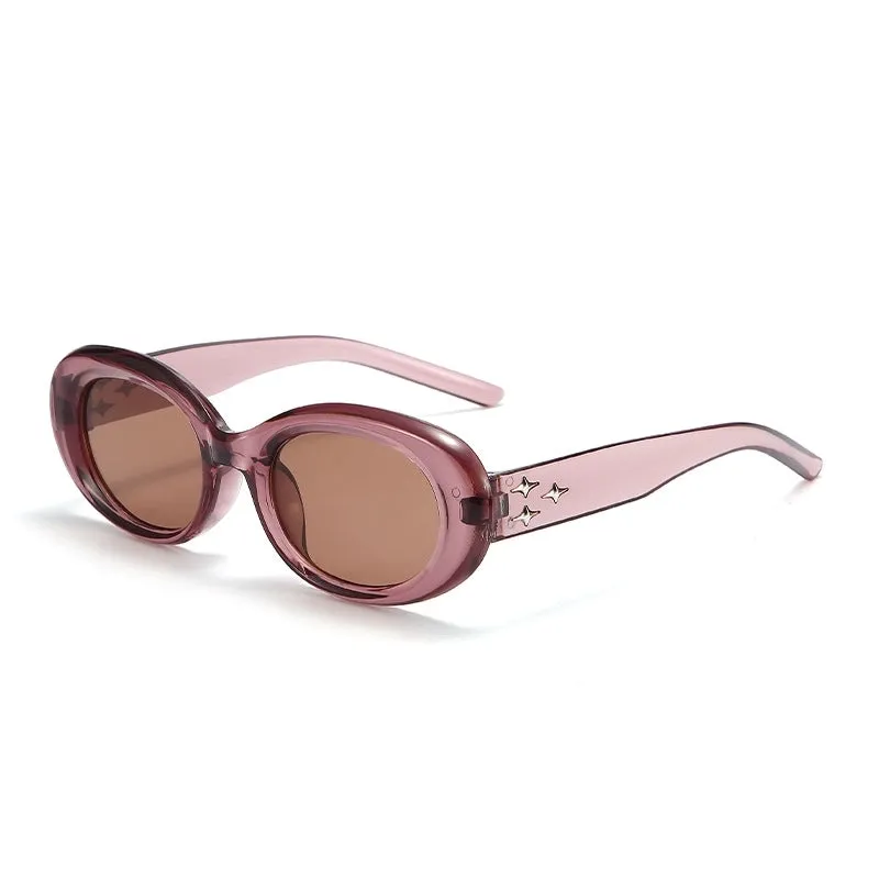 Elegant Simple Style Color Block Ac Oval Frame Full Frame Women's Sunglasses