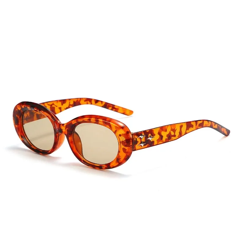 Elegant Simple Style Color Block Ac Oval Frame Full Frame Women's Sunglasses