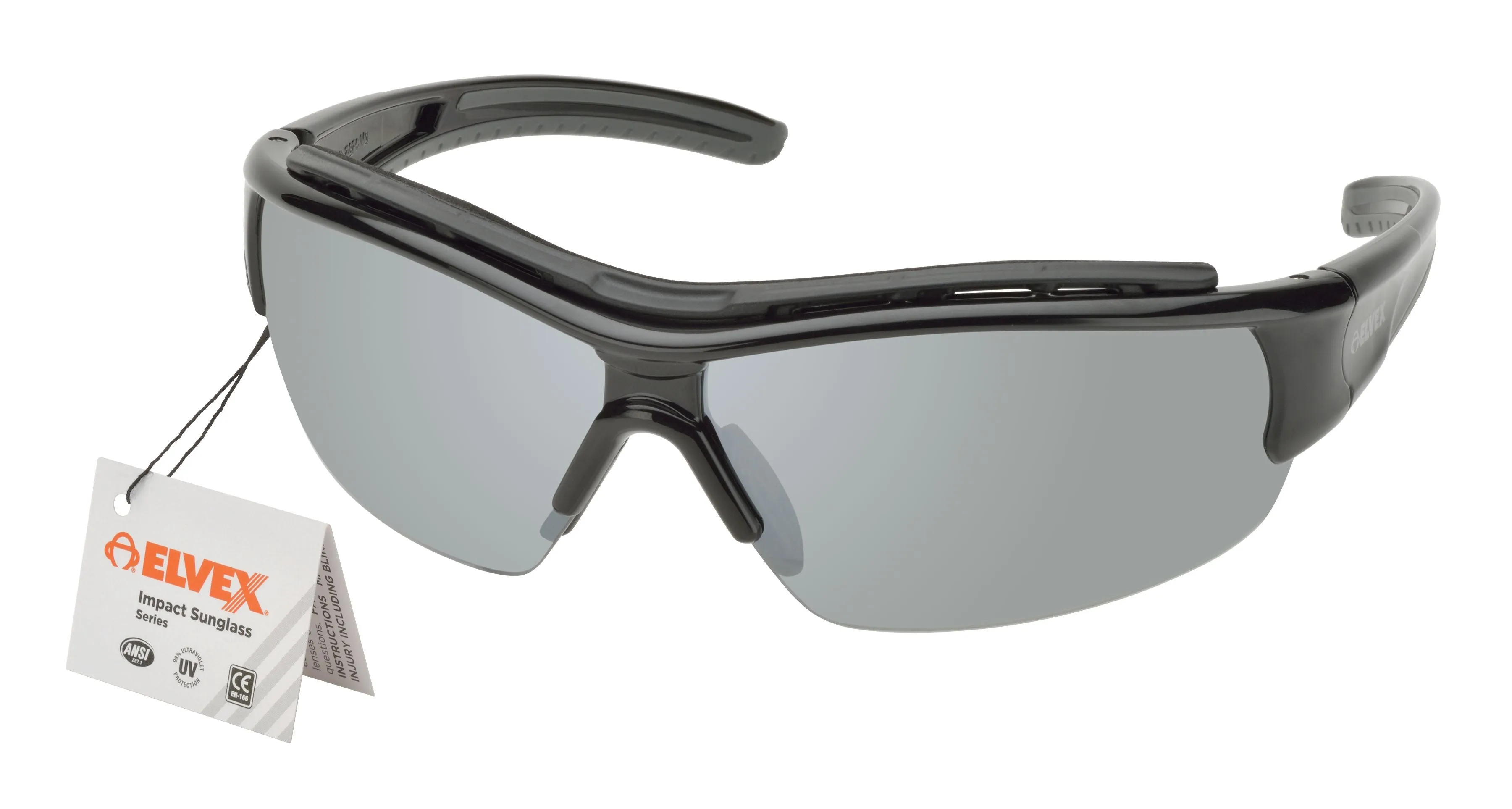 ELVEX IMPACT Safety sunglasses Semi frame/silver mirror