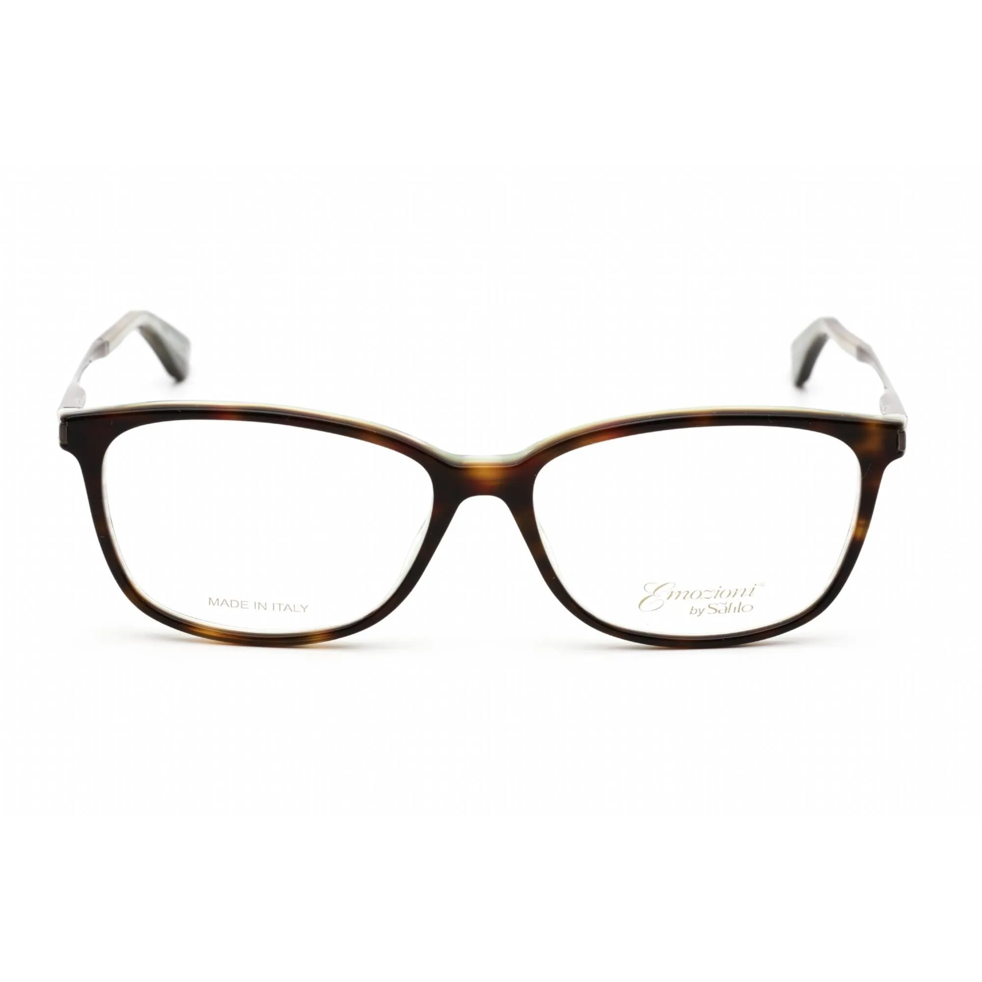 Emozioni Women's Eyeglasses - Havana Green Grey Rectangular Frame | 4044 0SH7 00