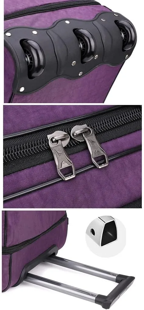 Expandable Rolling Duffle Bag with Wheels, Unisex-Adult Carry On Luggage Tote Suitcase Lightweight Travel Trolley Bag Overnight Weekender Bag for Women Men (Color : Gray, Size : Medium)
