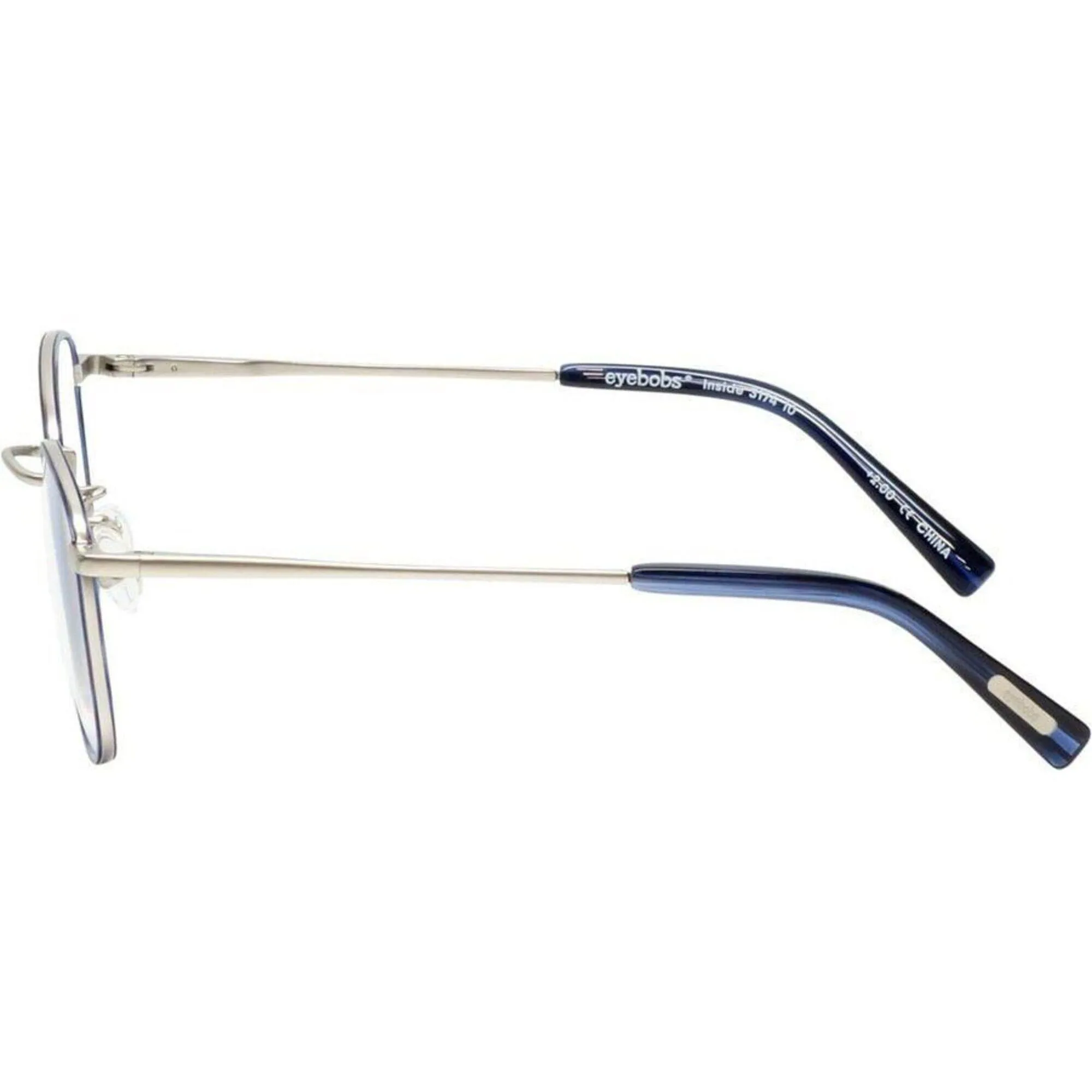 Eyebobs Unisex Reading Glasses - Blue Silver Metal Frame,  3.50 | EYEBOBS 3174 010
