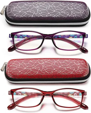 Eyeurl Blue Light Blocking Glasses for Women - 2 Pairs, Lightweight & Anti-Glare Computer Eyeglasses, Eye Strain Relief