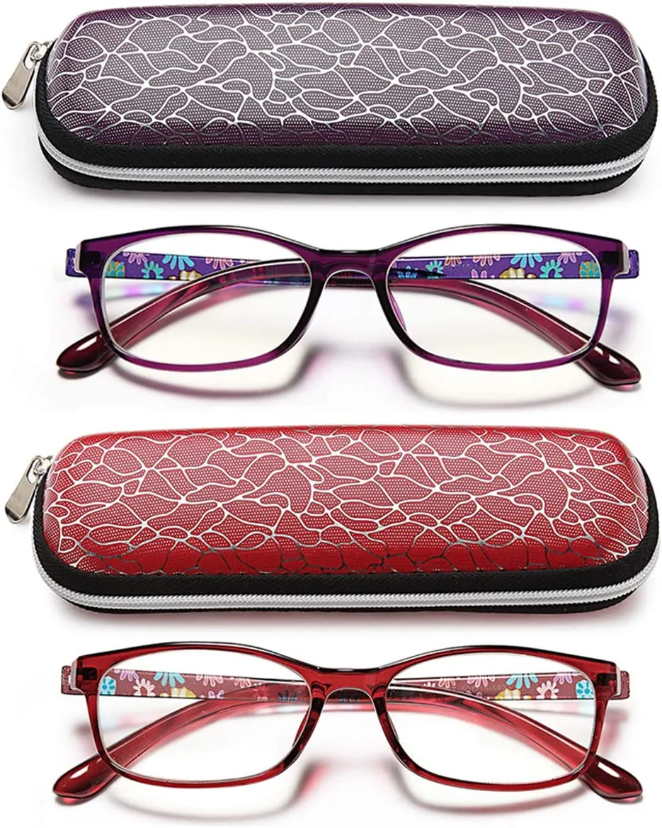 Eyeurl Blue Light Blocking Glasses for Women - 2 Pairs, Lightweight & Anti-Glare Computer Eyeglasses, Eye Strain Relief