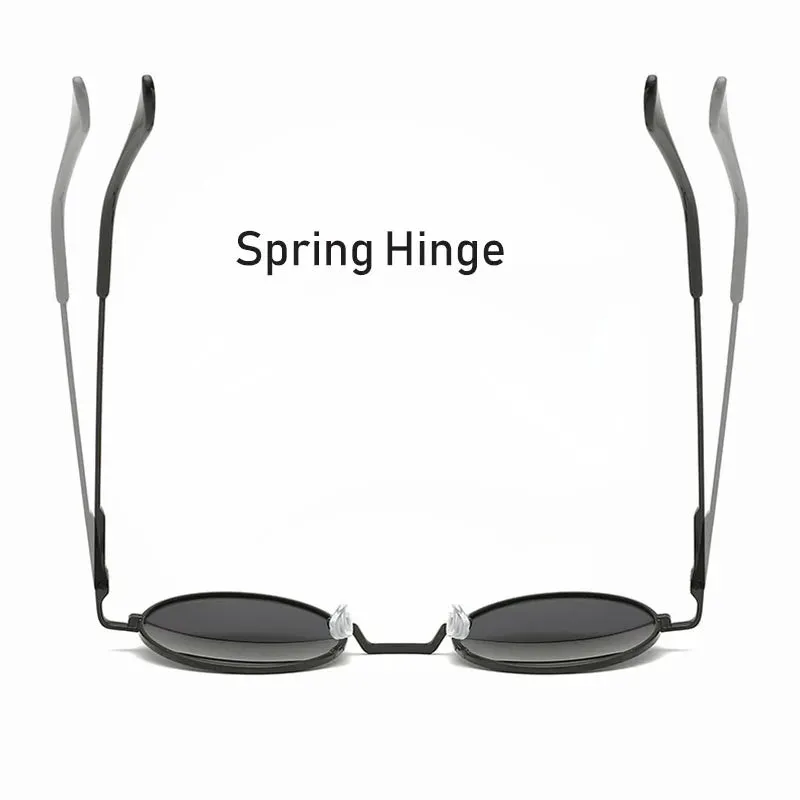 Eyewear: Retro Vintage Round Polarized Sunglasses Men Brand Designer Sun Glasses Women Alloy Metal Frame Black Lens Eyewear Driving UV400
