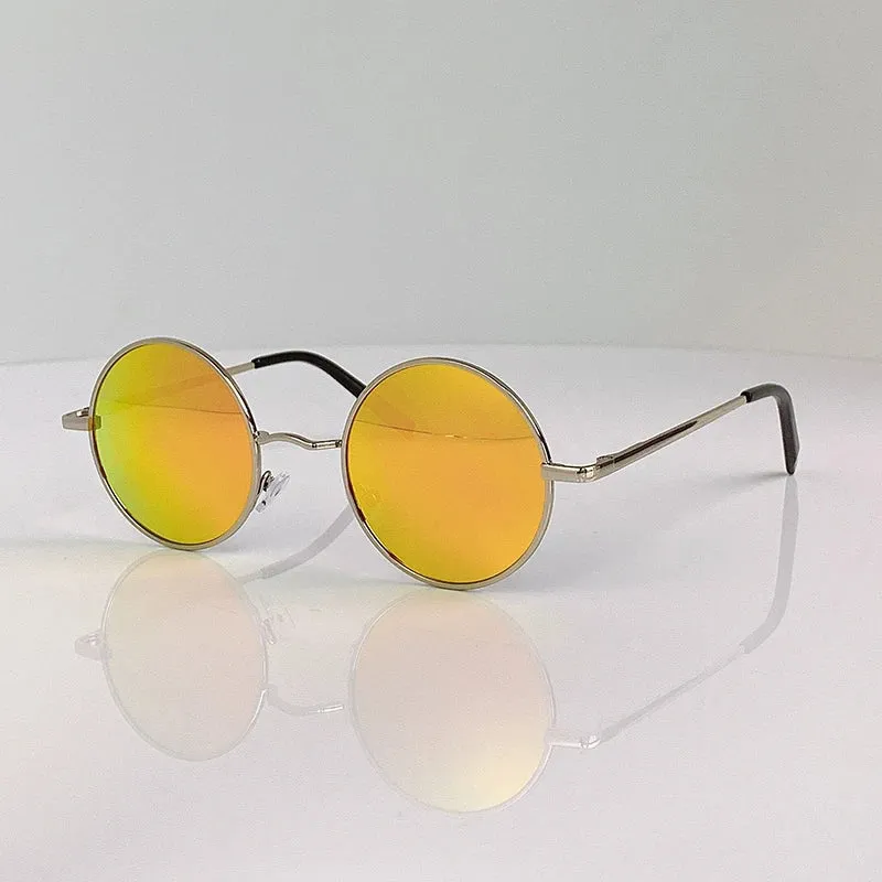 Eyewear: Retro Vintage Round Polarized Sunglasses Men Brand Designer Sun Glasses Women Alloy Metal Frame Black Lens Eyewear Driving UV400