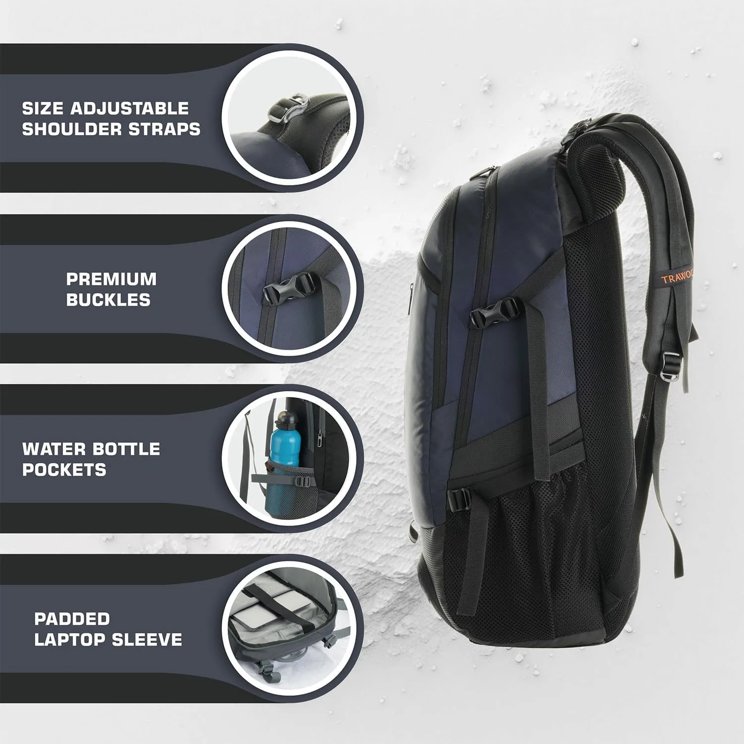 FALCON 40 L Travel Laptop Backpack for Men and Women, Casual Daypack with Rain Cover Hiking,Trekking, Travelling Bag