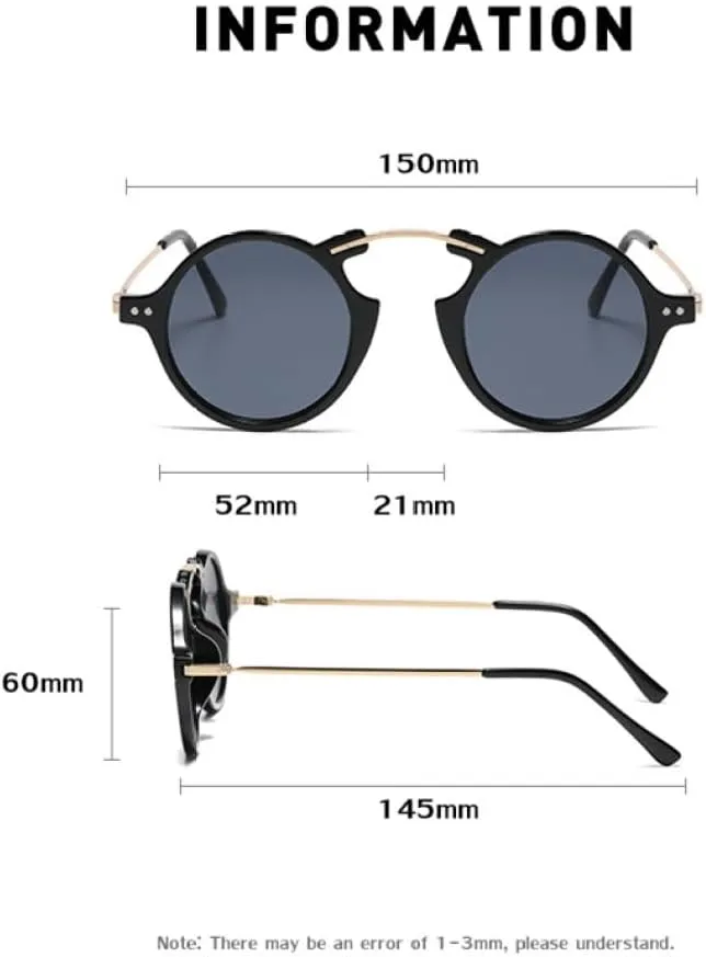 Fashion Metal SteamPunk Round Small Frame Sunglasses Women Vintage Sun Glasses Female Sexy Shade Men