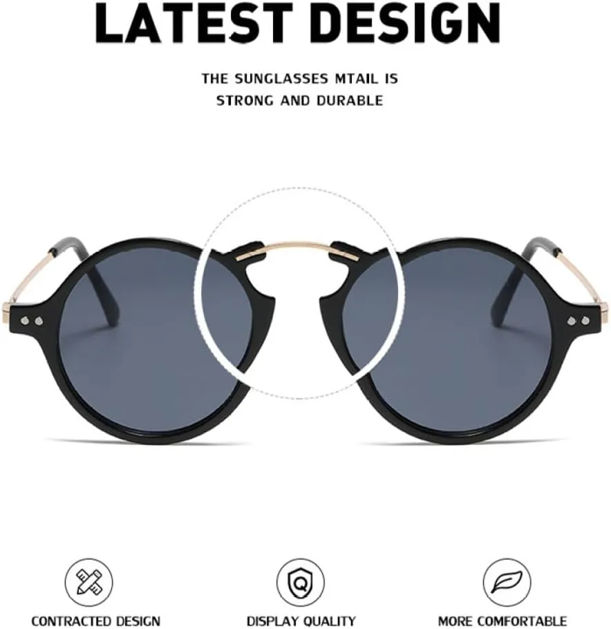 Fashion Metal SteamPunk Round Small Frame Sunglasses Women Vintage Sun Glasses Female Sexy Shade Men