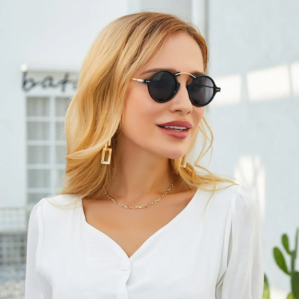 Fashion Metal SteamPunk Round Small Frame Sunglasses Women Vintage Sun Glasses Female Sexy Shade Men