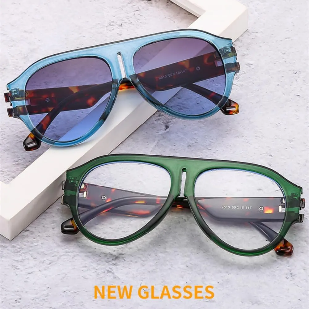 Fashion Pilot Sunglasses Women Retro Double Color Eyewear Shades UV400 Men Trending Gradient Punk Sun Glasses