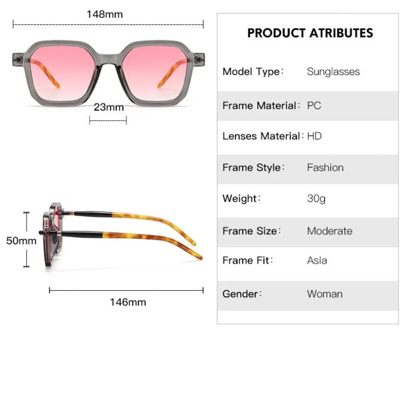 Fashion Retro Designer Square Sunglasses For Women Men