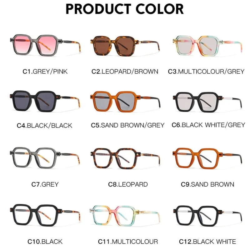 Fashion Retro Designer Square Sunglasses For Women Men