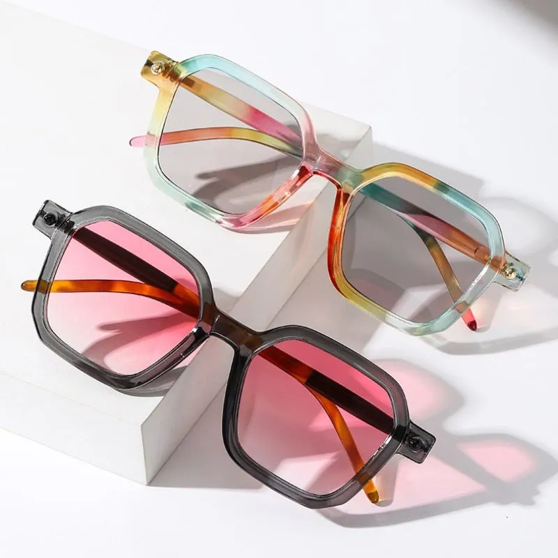 Fashion Retro Designer Square Sunglasses For Women Men