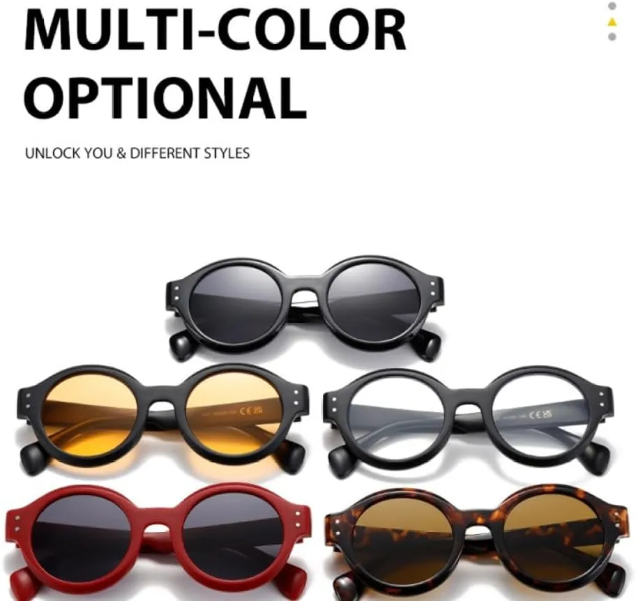 Fashion Round Sunglasses Women Men Retro Sun Glasses Vintage Trendy Small Frame Shades Eyewear Uv400