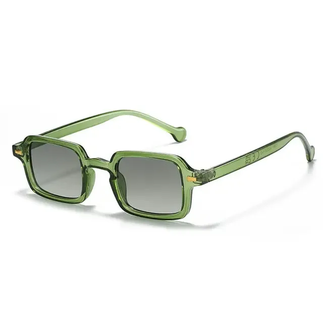 Fashion Square Sunglasses Women Retro Rivets Gradient Shades UV400 Men Leopard Blue