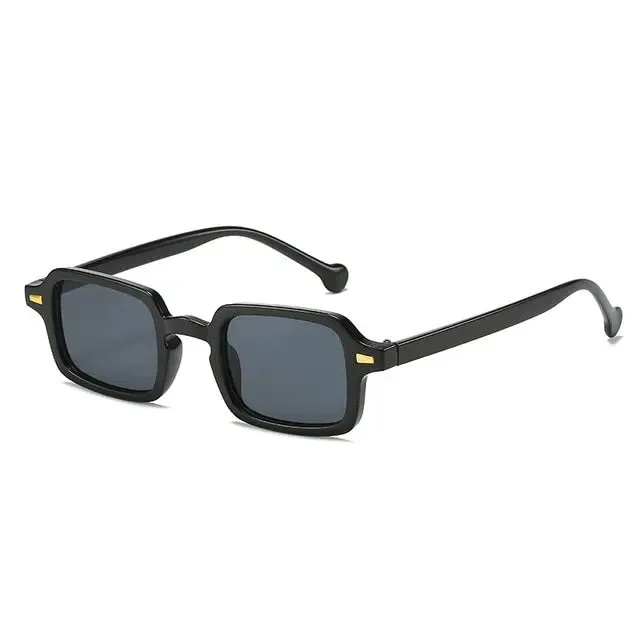 Fashion Square Sunglasses Women Retro Rivets Gradient Shades UV400 Men Leopard Blue