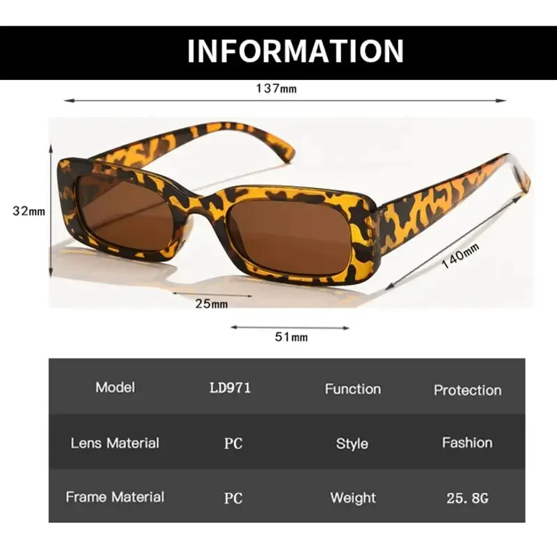 Fashion Sunglasses Classic Retro Square Glasses Women Vintage Eyewear Travel Small Rectangle Anti-Glare Sun Glasses