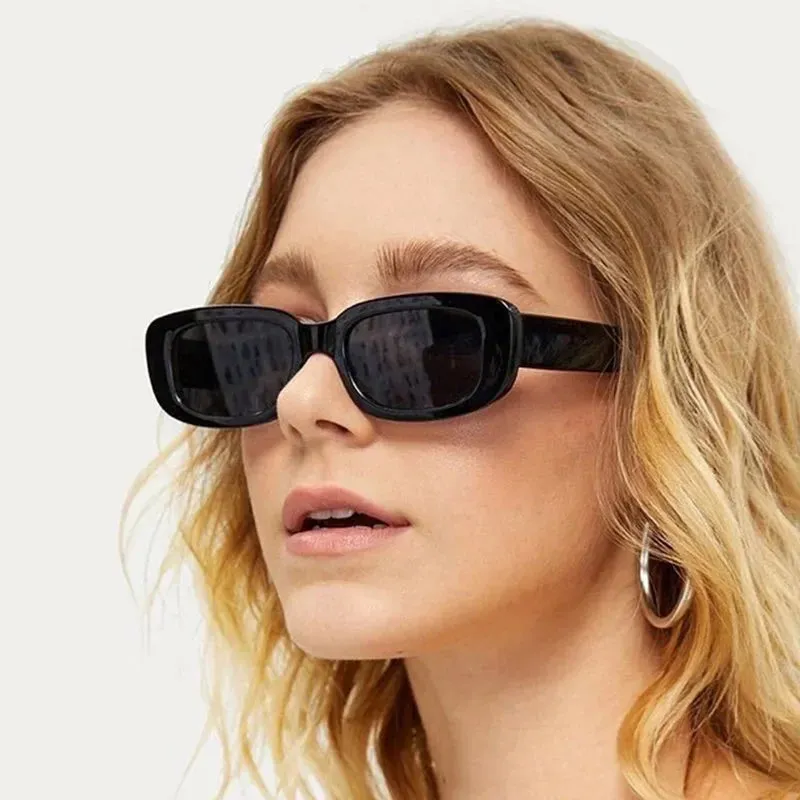 Fashion Sunglasses Classic Retro Square Glasses Women Vintage Eyewear Travel Small Rectangle Anti-Glare Sun Glasses