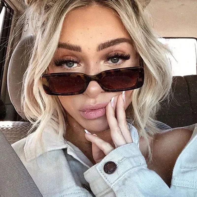 Fashion Sunglasses Classic Retro Square Glasses Women Vintage Eyewear Travel Small Rectangle Anti-Glare Sun Glasses