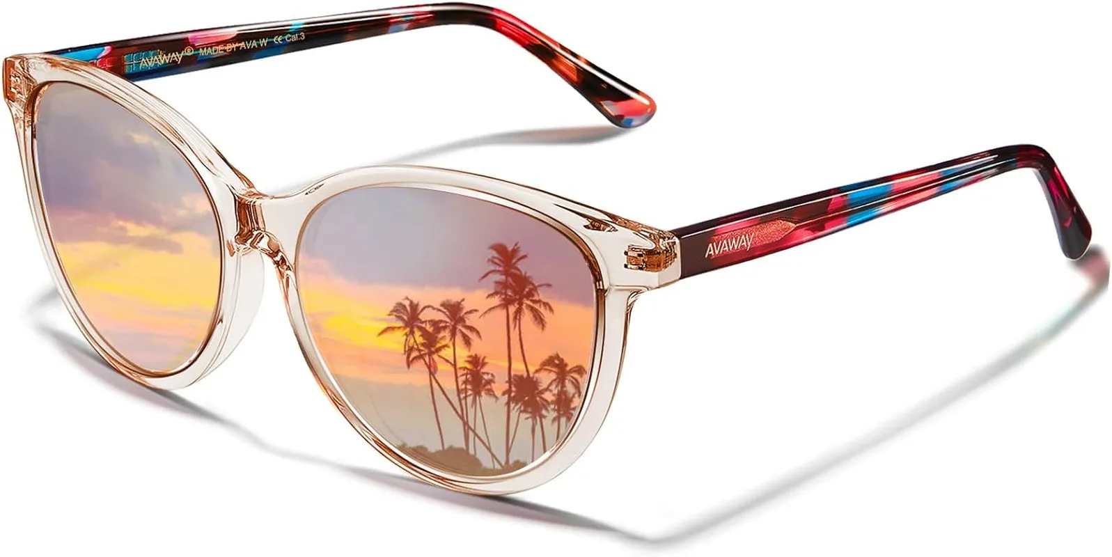 Fashion Sunglasses for Women Polarised UV Protection Ladies Eyewear for Photography Wandern Travelling Driving,Category 3